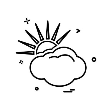 Bulut simgesi tasarım, renkli vektör çizim