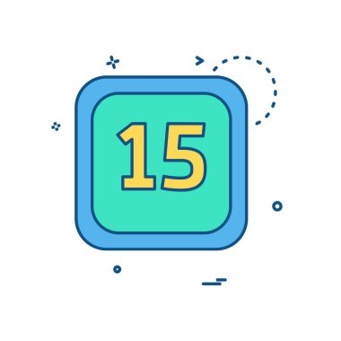 15 tarihi takvim simge tasarlamak vektör