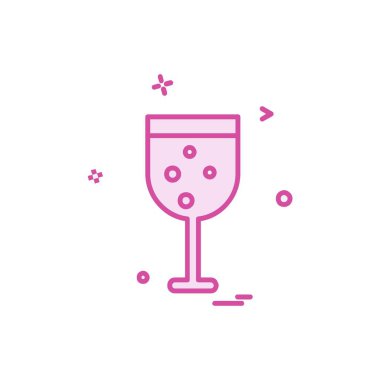 İçki simgesi tasarım, renkli vektör çizim 