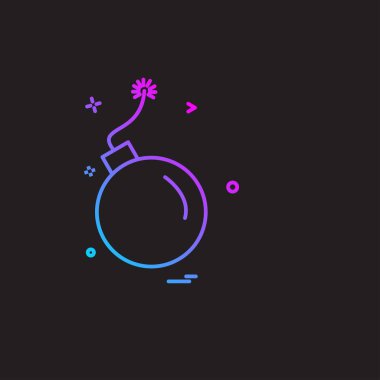 Bomba simgesi tasarım, renkli vektör çizim