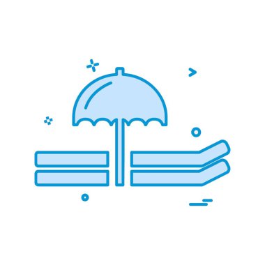 Plaj simgesi tasarım vektörü