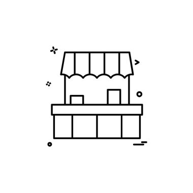 Dükkanı simgesi tasarım, renkli vektör çizim