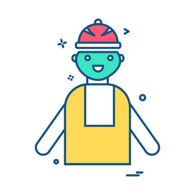 İş simgesi tasarım, renkli vektör çizim