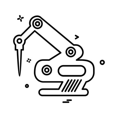 Çalışma araçlar simgesi tasarım, renkli vektör çizim 