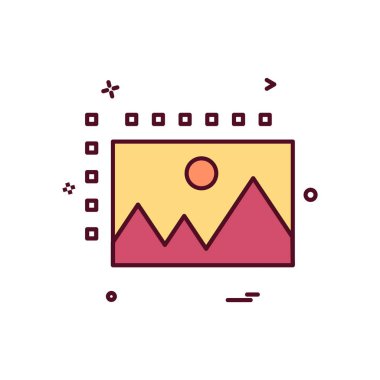 Görüntü simgesi tasarım, renkli vektör çizim