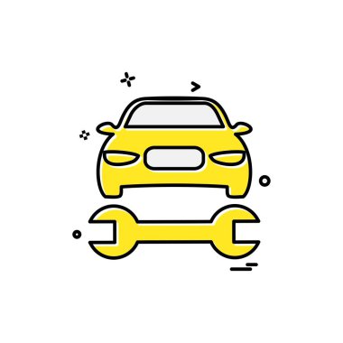 Araba atölyesi simge tasarım vektörü 