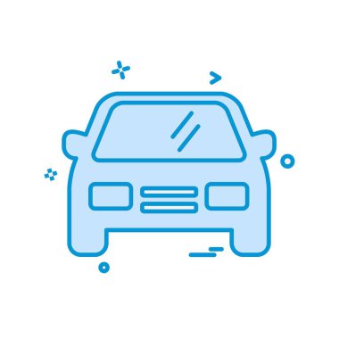 Araba yassı ikon vektör çizimi 