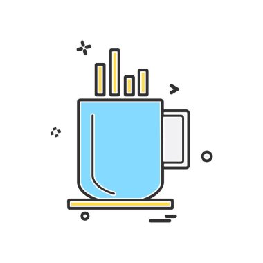 İçki simgesi tasarım, renkli vektör çizim 