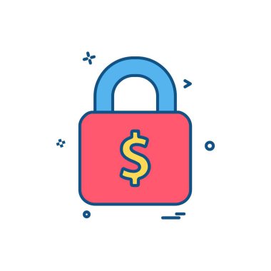 Dolar simgesi tasarım, renkli vektör çizim