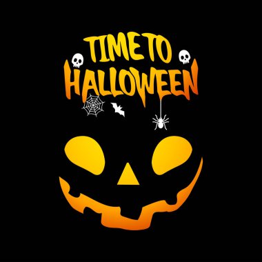 Mutlu Cadılar Bayramı tasarım öğesi tipografi ile. Cadılar Bayramı Yazdır ya da kutlama kartı vektör çizim