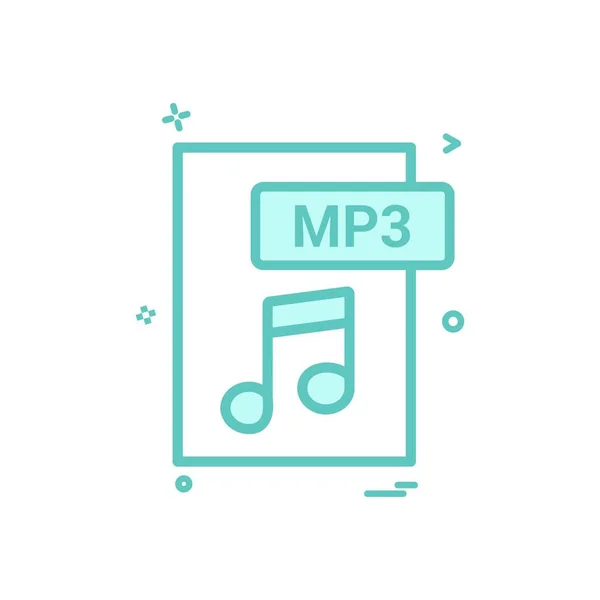 Mp3ファイル形式のアイコンベクトルデザイン — ストックベクタ