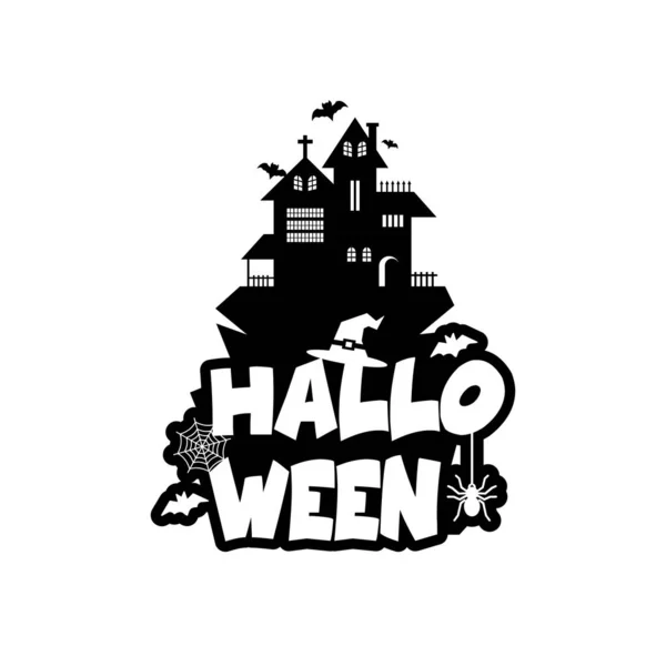 Diseño Halloween Con Tipografía Ilustración Vectorial Tarjeta Halloween Impresa Celebración — Vector de stock