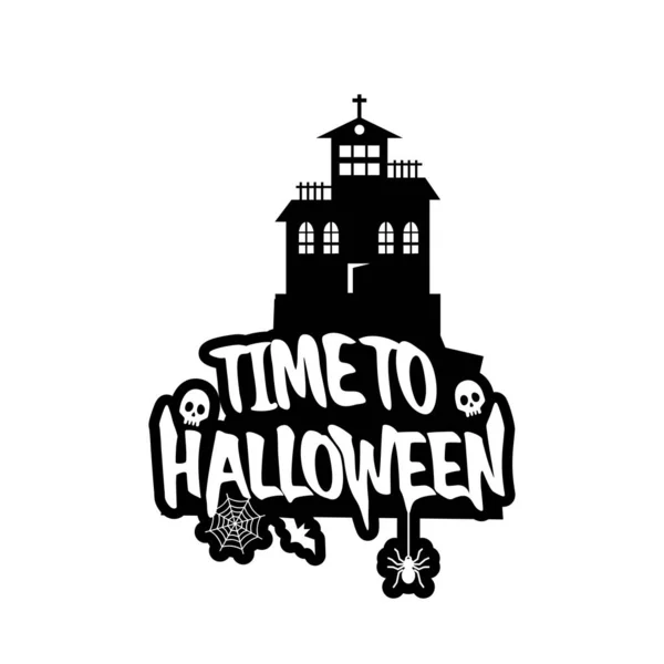 Diseño Tipografía Halloween Sobre Fondo Blanco Ilustración Vectorial — Archivo Imágenes Vectoriales