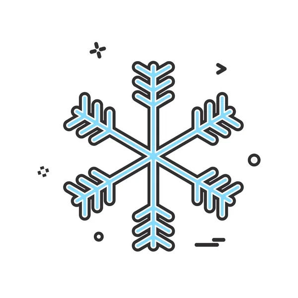 Bunte Schneeflocke Symbol Auf Weißem Hintergrund — Stockvektor