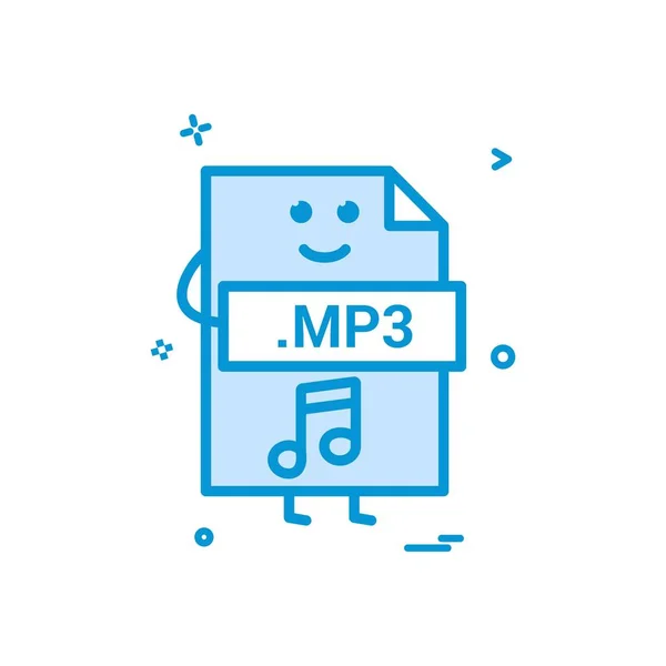 Ordenador Mp3 Formato Archivo Type Icon Vector Design — Vector de stock