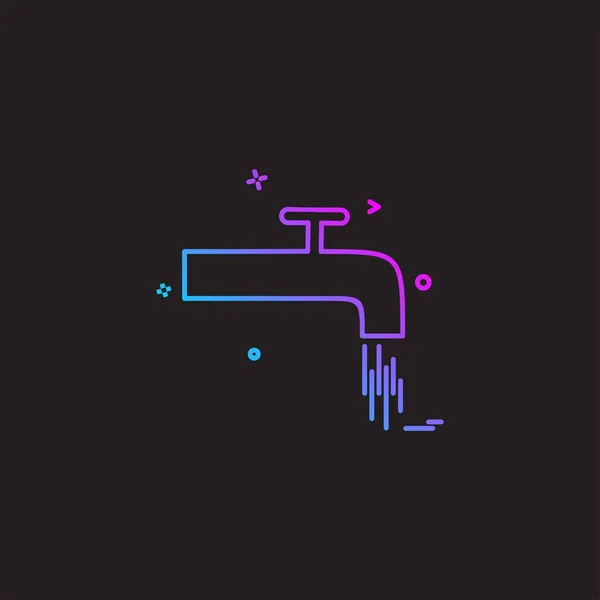 Vetor Ícone Objeto Água Torneira Desige —  Vetores de Stock