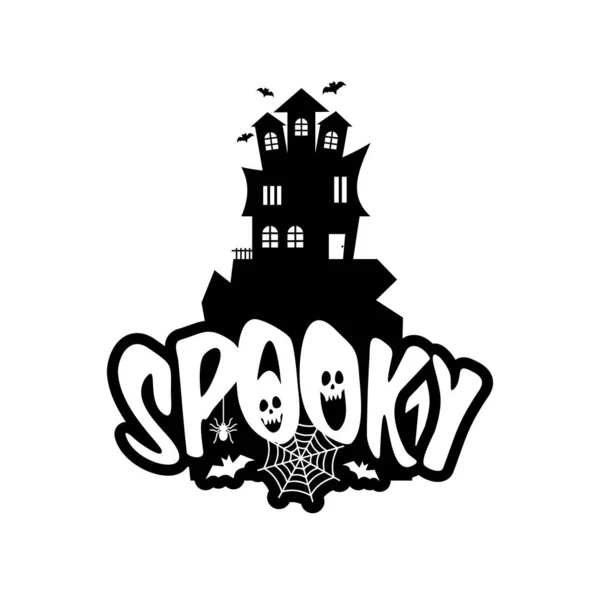 Griezelig Leuke Typografie Design Voor Halloween Feest Kaarten Vector Illustratie — Stockvector