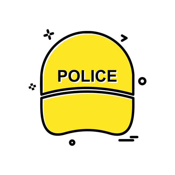 Chapeau Chapeau Loi Officier Police Icône Vectoriel Design — Image vectorielle