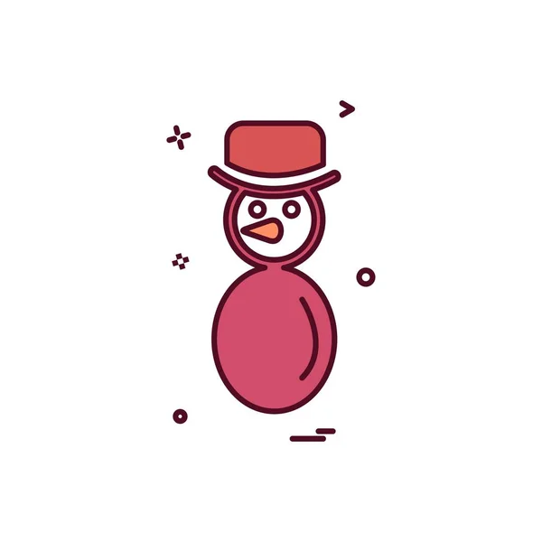 Snowman Vetor Design Ícone — Vetor de Stock