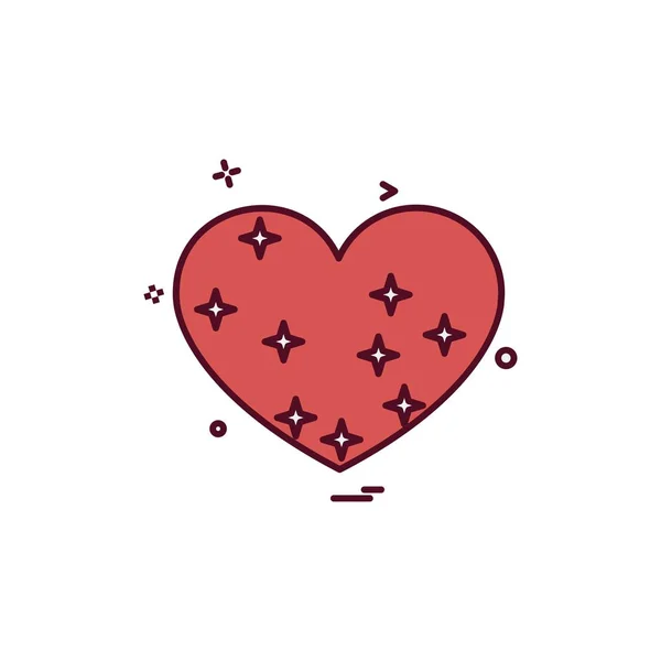 Heart Icon Design Illustrazione Vettoriale San Valentino — Vettoriale Stock