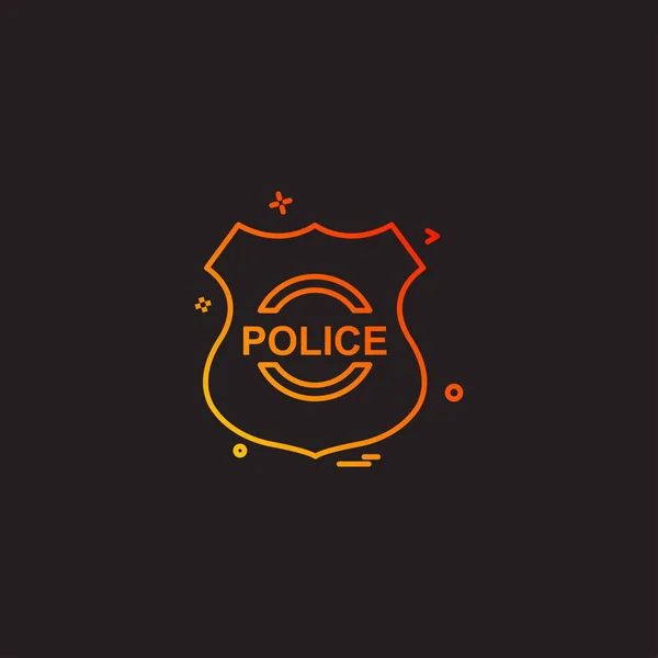 Дизайн Иконки Вектора Силы Полицейского Щита — стоковый вектор
