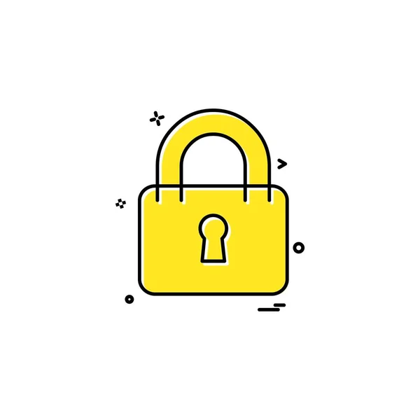 Lock Platte Pictogram Vectorillustratie — Stockvector