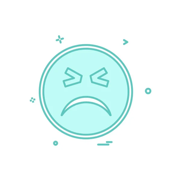 Conception Icône Emoji Triste Illustration Vectorielle Colorée — Image vectorielle