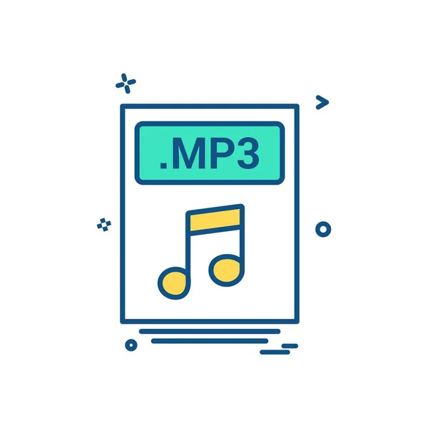 Bestand Bestanden Mp3 Pictogram Vector Design — Stockvector