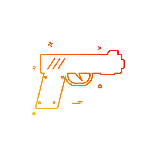 Pistola Pistola Policía Icono Arma Diseño Vectorial — Vector de stock