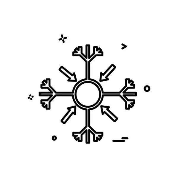 Snowflakes Noël Icône Design Vecteur — Image vectorielle