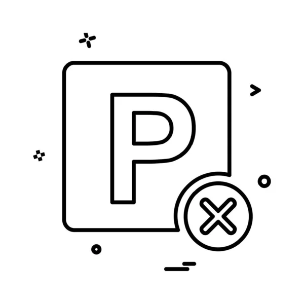 Parking Icono Diseño Vector — Vector de stock