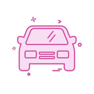 Araba yassı ikon vektör çizimi 