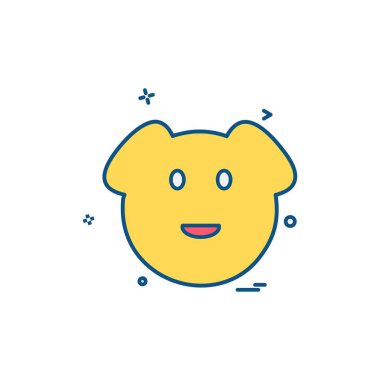 Domuz simgesi tasarım, renkli vektör çizim