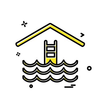 Yüzme simgesi tasarım vektörü