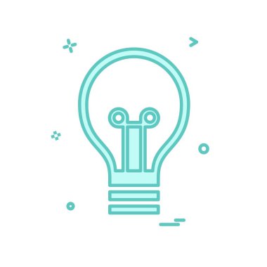 Ampul simgesi tasarım, renkli vektör çizim