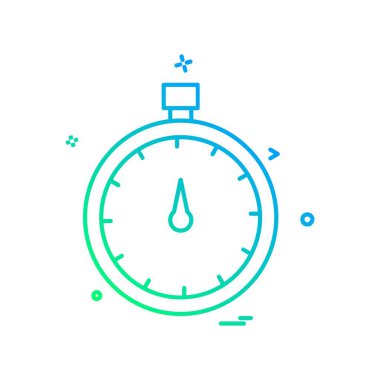 Saat simgesi tasarım, renkli vektör çizim