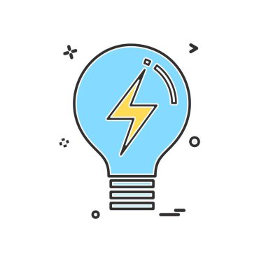 Ampul simgesi tasarım, renkli vektör çizim