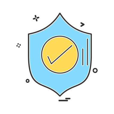 Kalkan simgesi tasarım, renkli vektör çizim