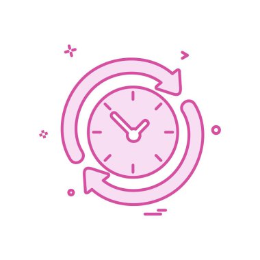 Saat simgesi tasarım, renkli vektör çizim