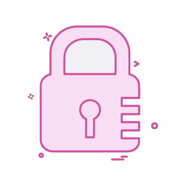 kilit düz simge vektör çizim 