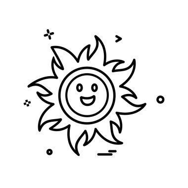 Güneş simgesi tasarım, renkli vektör çizim