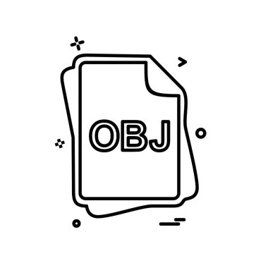 Obj dosya türü simge tasarlamak vektör