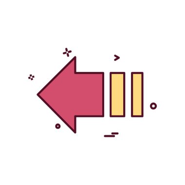 Sol ok simgesi tasarım vektörü