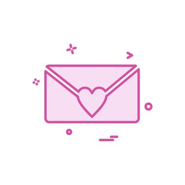 Sevgililer günü simgesi tasarım, renkli vektör çizim