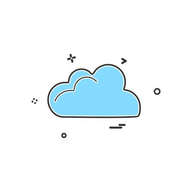 Bulut simgesi tasarım, renkli vektör çizim