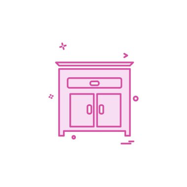 Mobilya simgesi tasarım, renkli vektör çizim