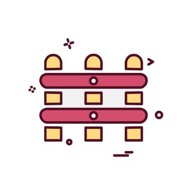 Duvar simgesi tasarım, renkli vektör çizim