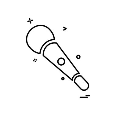 Mikrofon simgesi tasarım, renkli vektör çizim