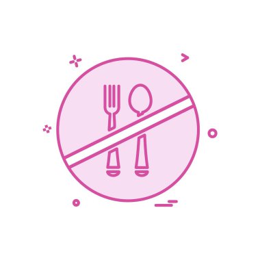 Gıda izin verilmeyen simge tasarım vektörü