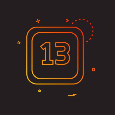 13 Tarih Takvimi simge tasarım vektörü